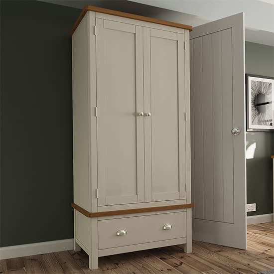 rosemont 2 doors 1 drawer wardrobe dove grey