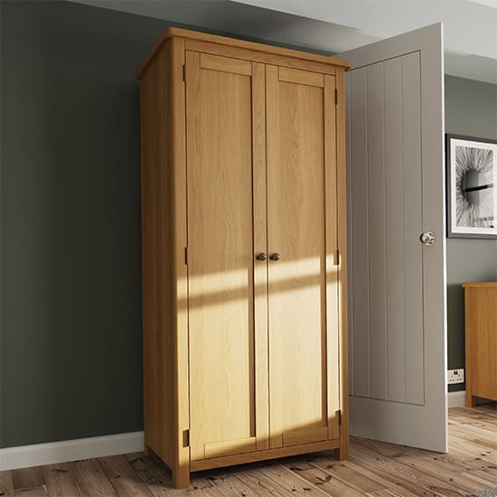 rosemont 2 doors wardrobe rustic oak