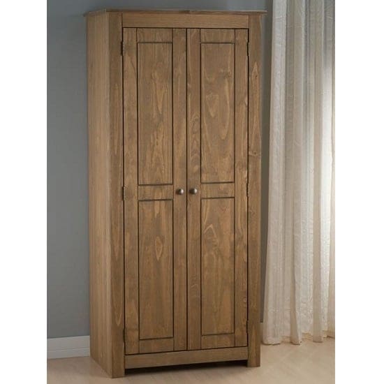 santiago wardrobe distressed pine two doors 1