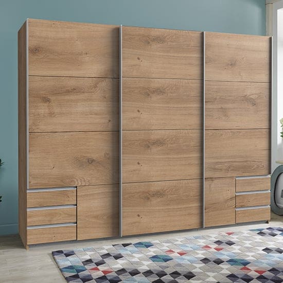 seattle sliding door wooden wide wardrobe planked oak