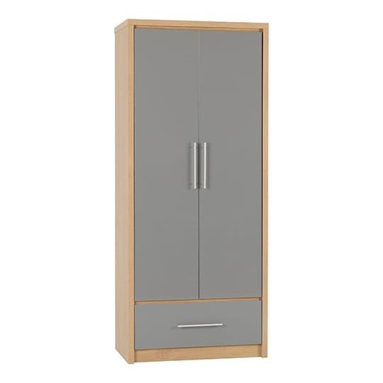 seville 2 drs 1 drw wooden wardrobe grey hi gl