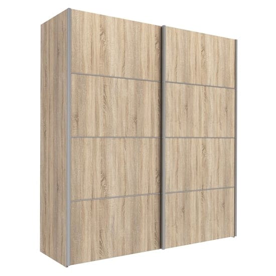 trek wooden sliding doors wardrobe oak 5 shelves