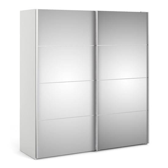 wonk mirrored sliding doors wardrobe white 2 shelves